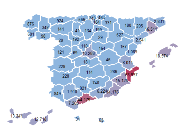 Distribución de las personas británicas y sus familiares que han solicitado documento de Acuerdo de Retirada